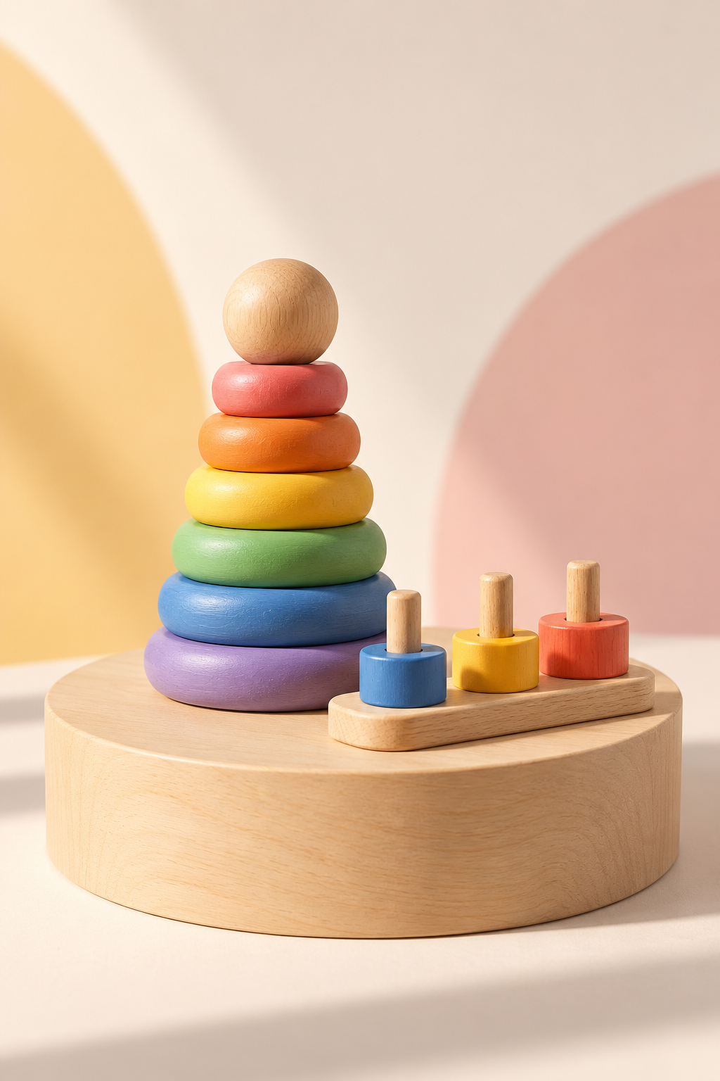 Brinquedo de encaixe de madeira com cores Criatoys